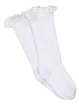 Civil Girls Dantel Aksesuar 3-11 Yaş Kız Golf Çorap - Beyaz