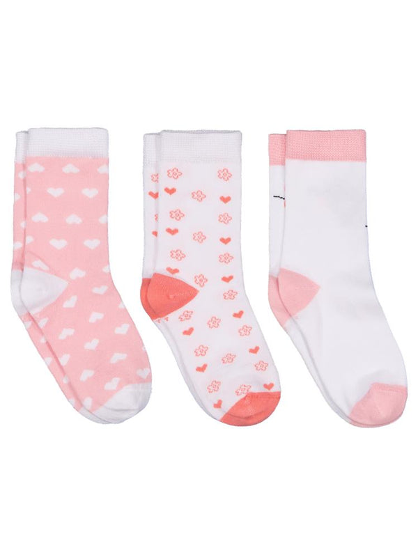Civil Girls Kalp 3'lü 3-11 Yaş Kız Soket Çorap