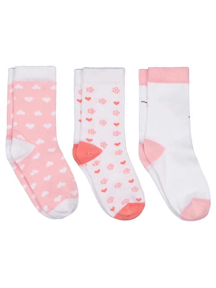 Civil Girls Kalp 3'lü 3-11 Yaş Kız Soket Çorap