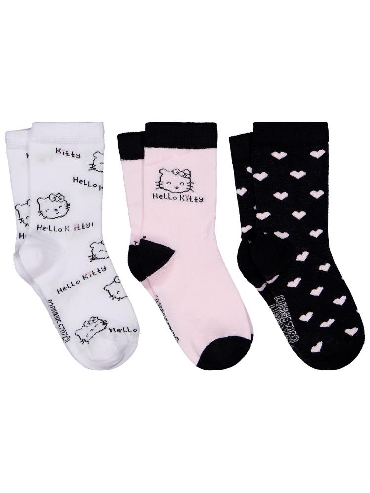 Hello Kitty 3'lü 3-11 Yaş Kız Soket Çorap
