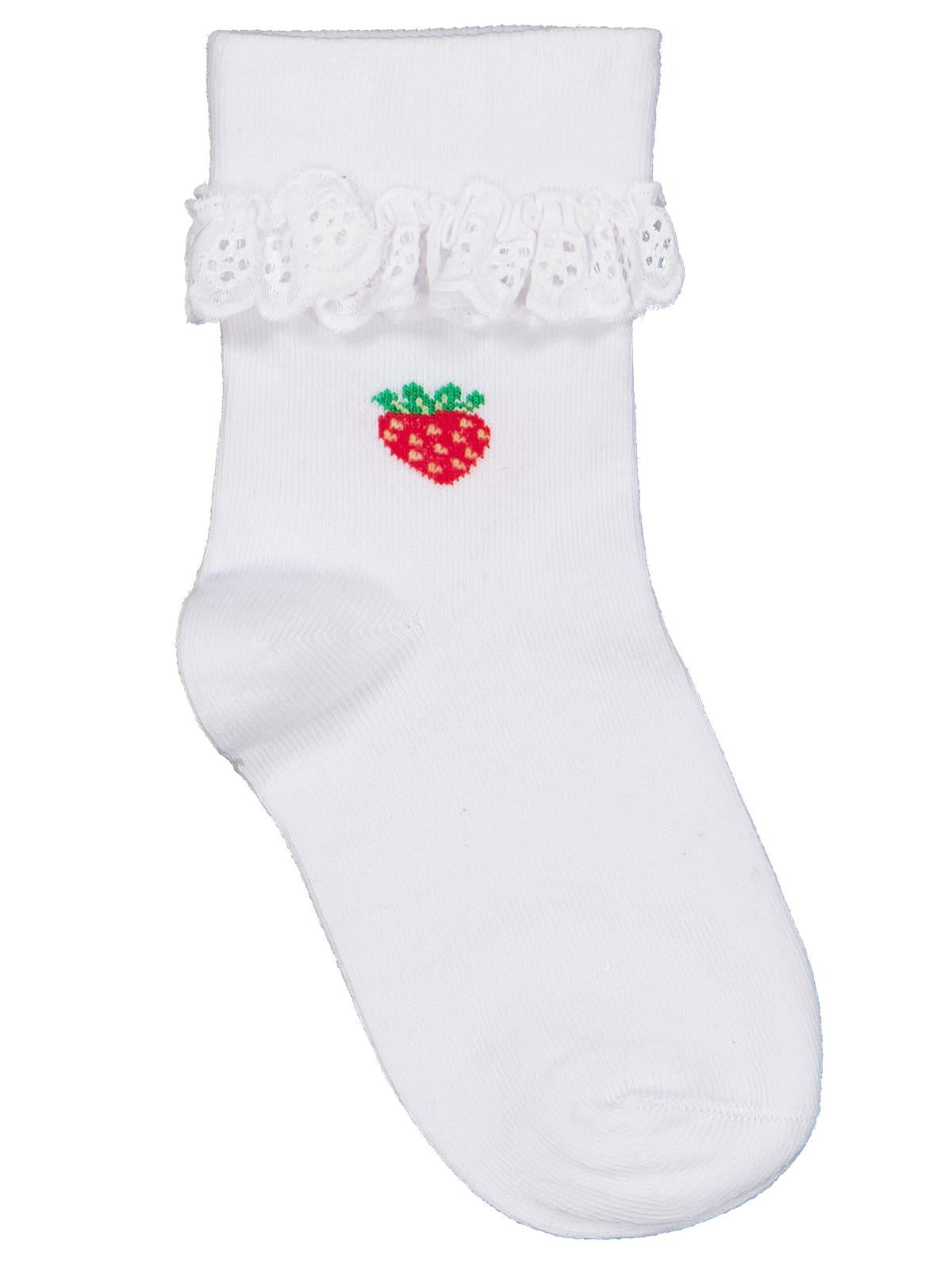 Civil Girls Çilek Dantel Aksesuar 3-11 Yaş Kız Soket Çorap