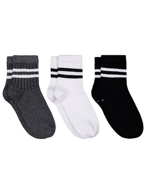 Civil Boys Basic Çizgi 3'lü 3-11 Yaş Erkek Soket Çorap