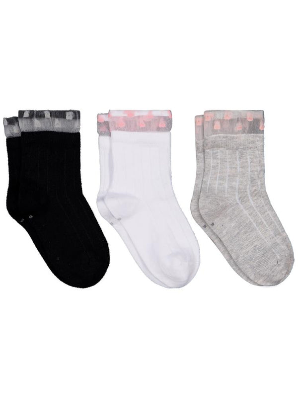 Civil Girls Derbili Tüllü 3'lü 3-11 Yaş Kız Soket Çorap