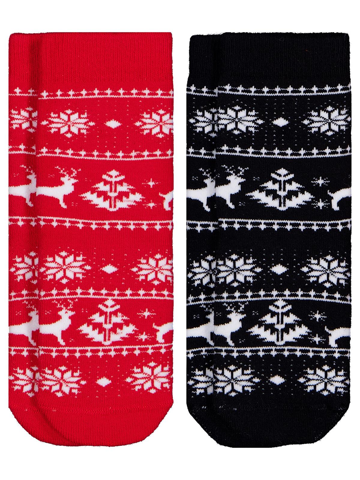 Civil Kız Çocuk Snow Deer Havlu 2'li Kız Soket Çorap | Okul Kreş ve Günlük Kullanım