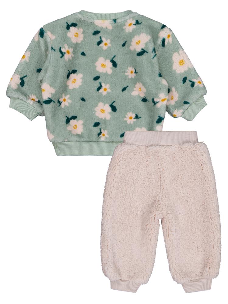 Civil Baby Çiçek Baskılı ve Nakışlı 6-18 Ay Takım - Yeşil
