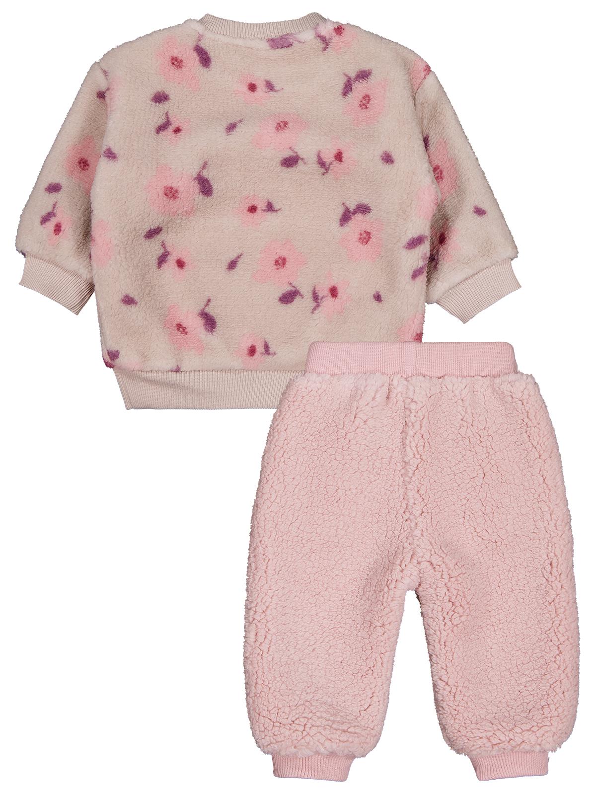 Civil Baby Çiçek Baskılı ve Nakışlı 6-18 Ay Takım - Bej