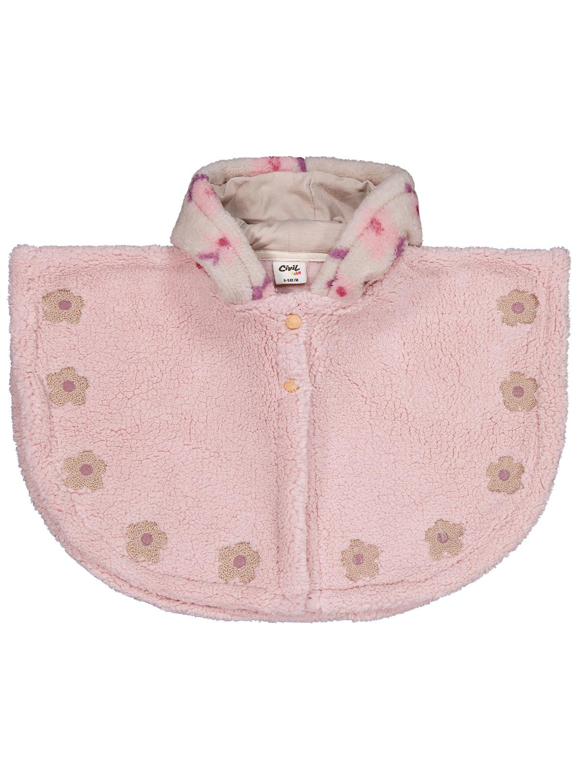 Civil Baby Çiçek Nakışlı 6-18 Ay Pelerin - Bej