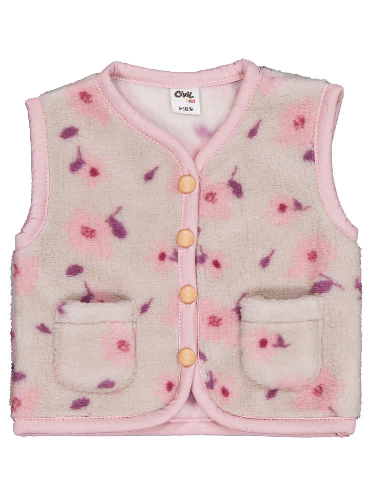 Civil Baby Çiçek Baskılı 6-18 Ay Yelek - Bej