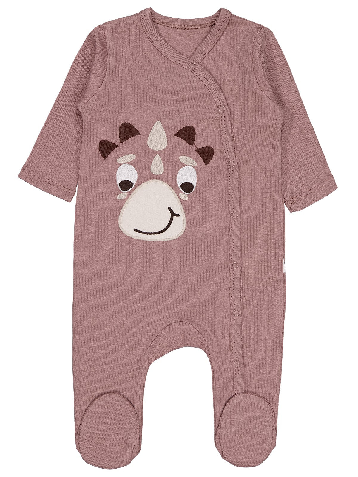 Civil Baby Dinozor Nakışlı 1-9 Ay Tulum - Kahve