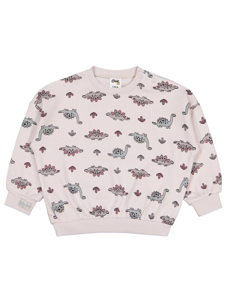 Civil Baby Adventurous Dino Empirme 6-18 AY Sweatshirt - Bej