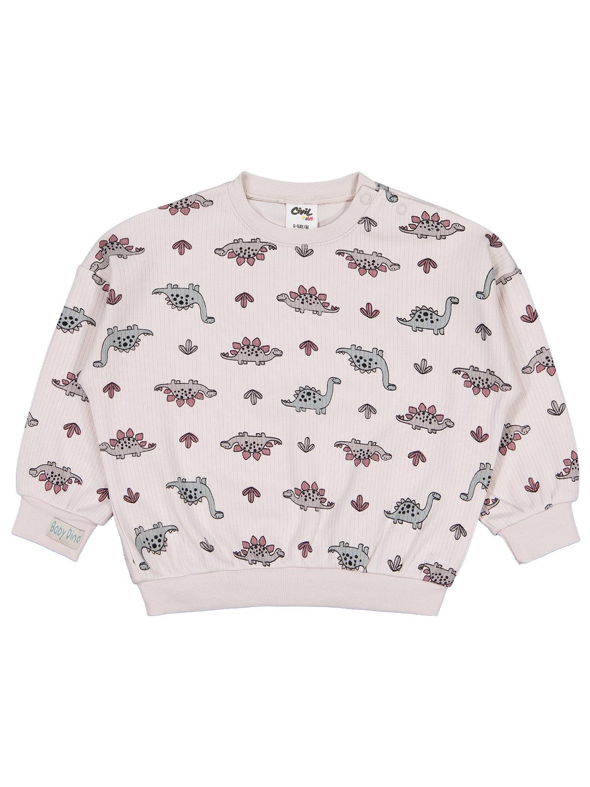 Civil Baby Adventurous Dino Empirme 6-18 AY Sweatshirt - Bej