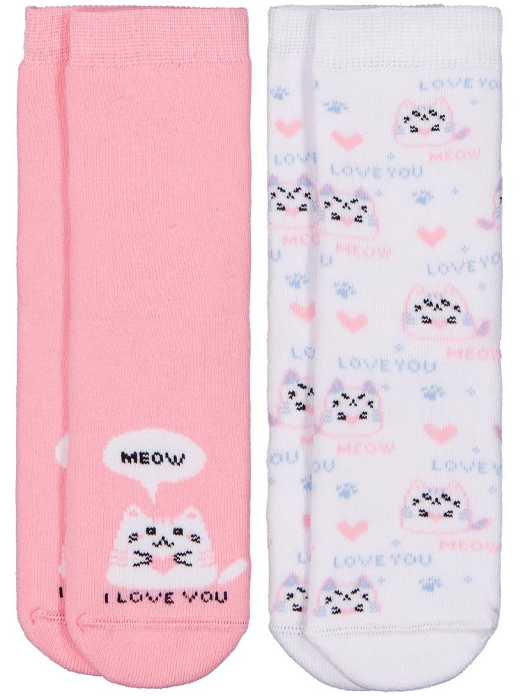 Civil Girls Meow Havlu  2'li 2-12 Yaş Kız Soket Çorap