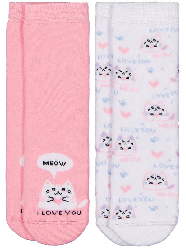 Civil Girls Meow Havlu  2'li 2-12 Yaş Kız Soket Çorap