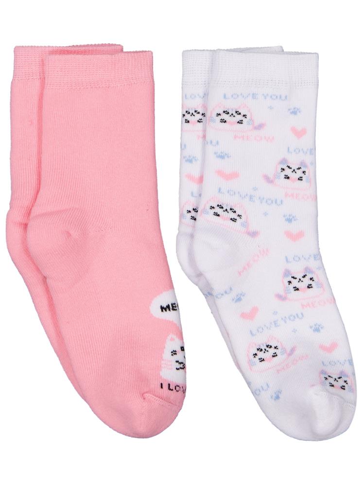 Civil Girls Meow Havlu  2'li 2-12 Yaş Kız Soket Çorap