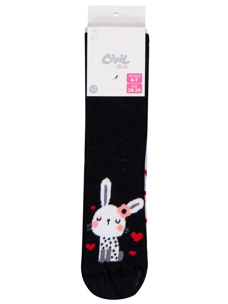 Civil Girls Bunny Havlu  2'li 2-12 Yaş Kız Soket Çorap