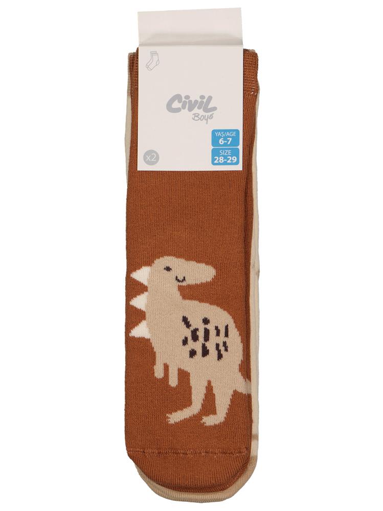 Civil Boys Dinazor Havlu 2'li 2-12 Yaş Erkek Soket Çorap