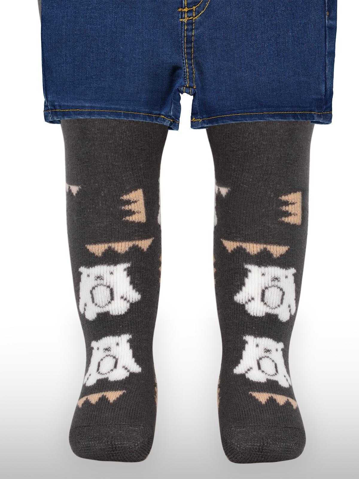 Civil Baby Bear Havlu 6-18 Ay Bebek Erkek  Külotlu Çorap - Gri