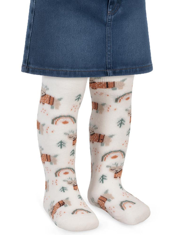 Civil Baby Deer Havlu 6-18 Ay Bebek Kız Külotlu Çorap - Ekru