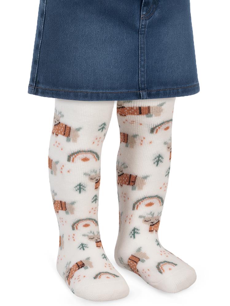 Civil Baby Deer Havlu 6-18 Ay Bebek Kız Külotlu Çorap - Ekru