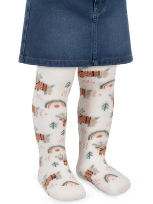 Civil Baby Deer Havlu 6-18 Ay Bebek Kız Külotlu Çorap - Ekru