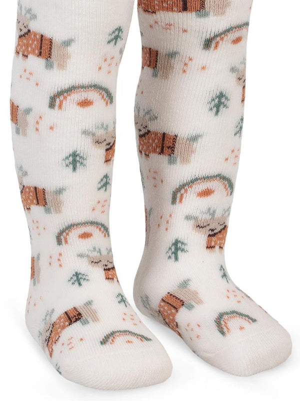 Civil Baby Deer Havlu 6-18 Ay Bebek Kız Külotlu Çorap - Ekru