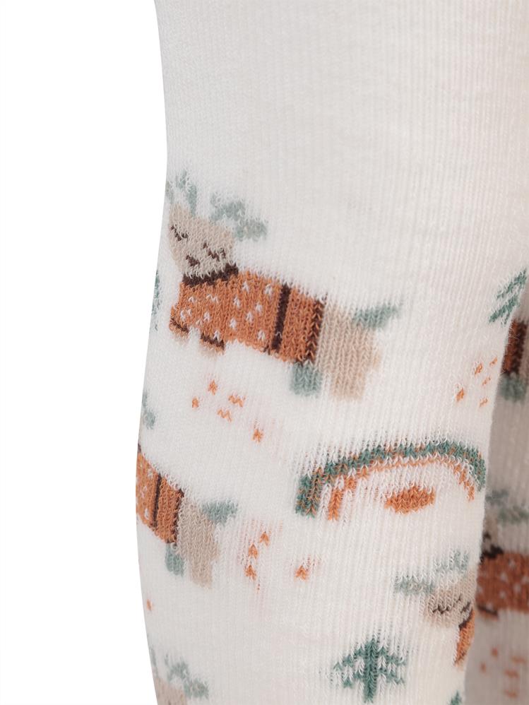 Civil Baby Deer Havlu 6-18 Ay Bebek Kız Külotlu Çorap - Ekru