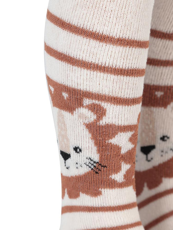 Civil Baby Lion Havlu 0-24 Ay Bebek Erkek  Külotlu Çorap - Ekru