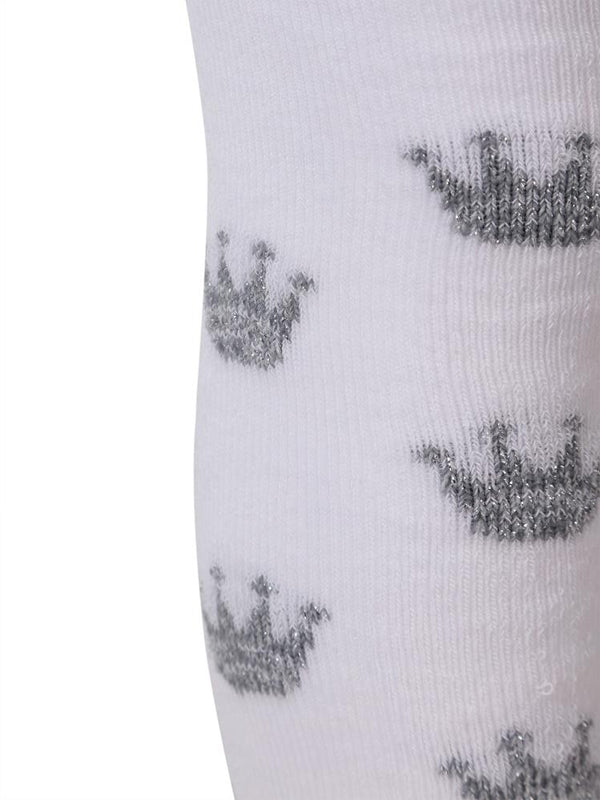 Civil Baby Simli Taç Havlu 6-18 Ay Bebek Kız Külotlu Çorap - Beyaz