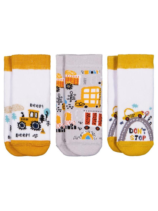 Civil Baby İş Makinesi Havlu 6-18 Ay 3'lü Bebek Erk Çorap Set