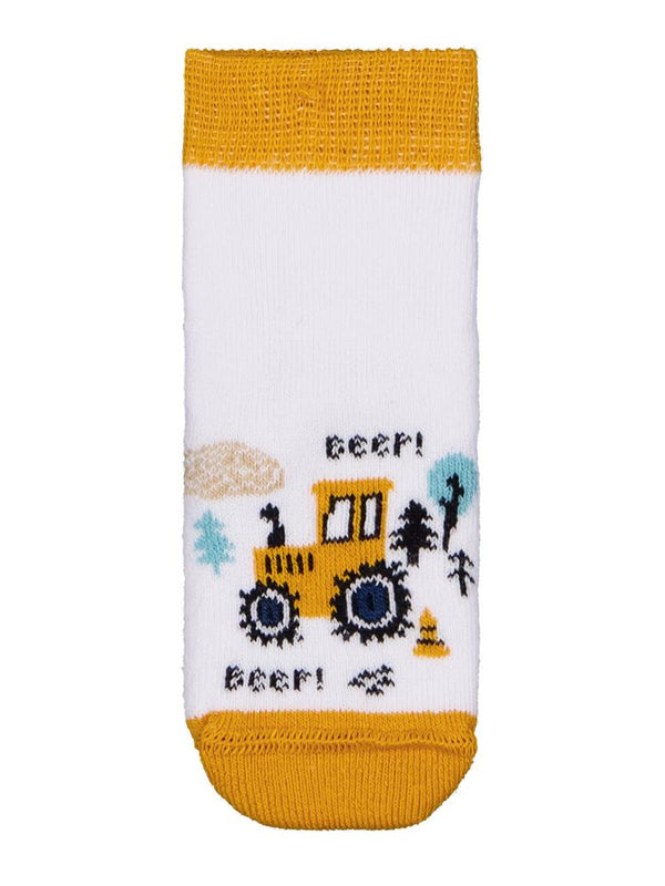 Civil Baby İş Makinesi Havlu 6-18 Ay 3'lü Bebek Erk Çorap Set