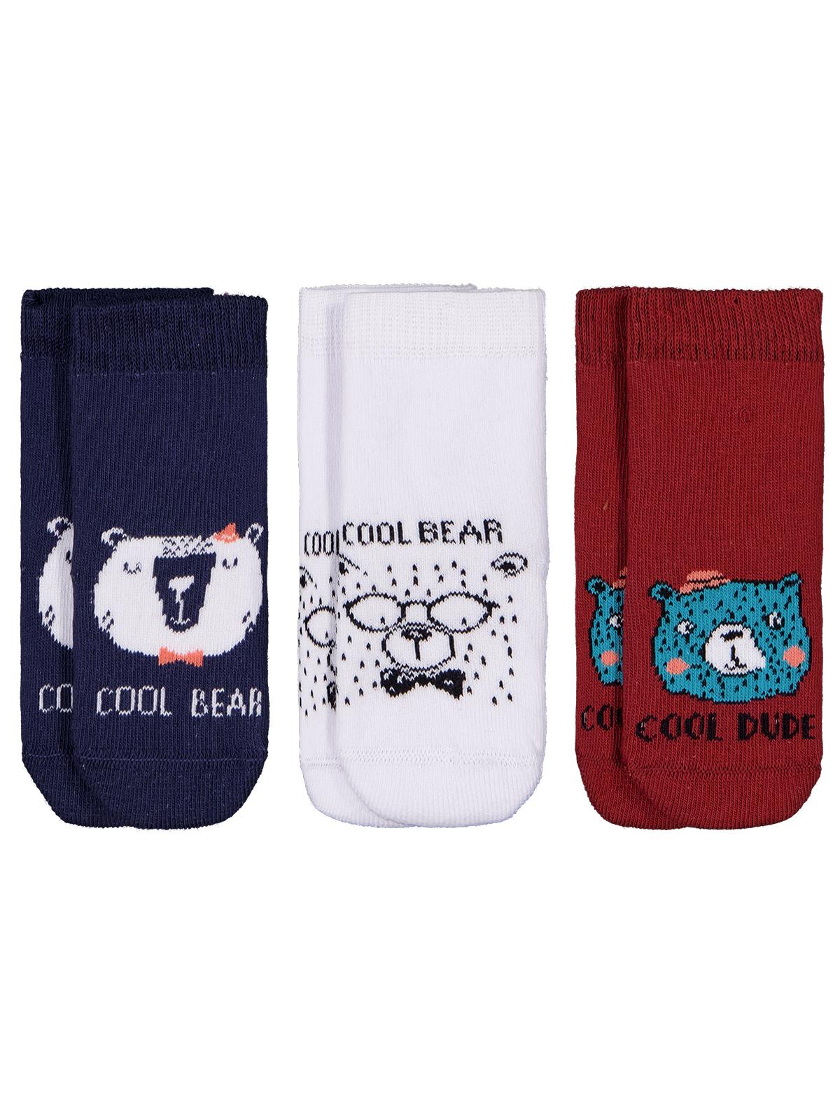 Civil Baby Animal Havlu 6-18 Ay 3'lü Bebek Erk Çorap Set