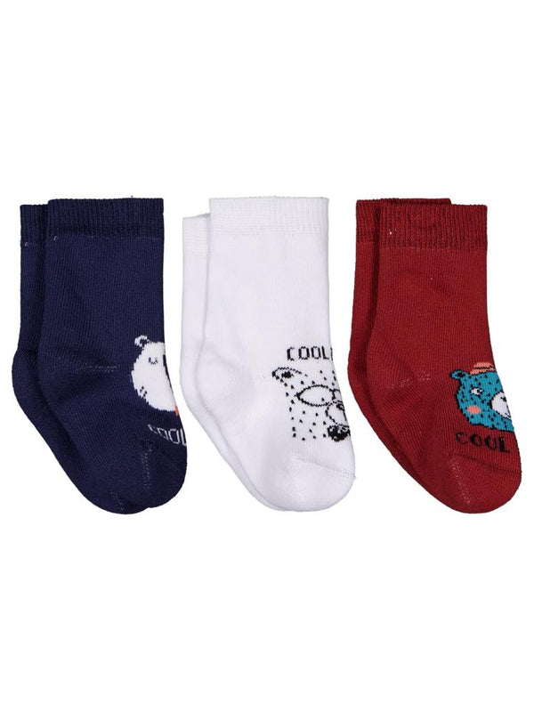 Civil Baby Animal Havlu 6-18 Ay 3'lü Bebek Erk Çorap Set