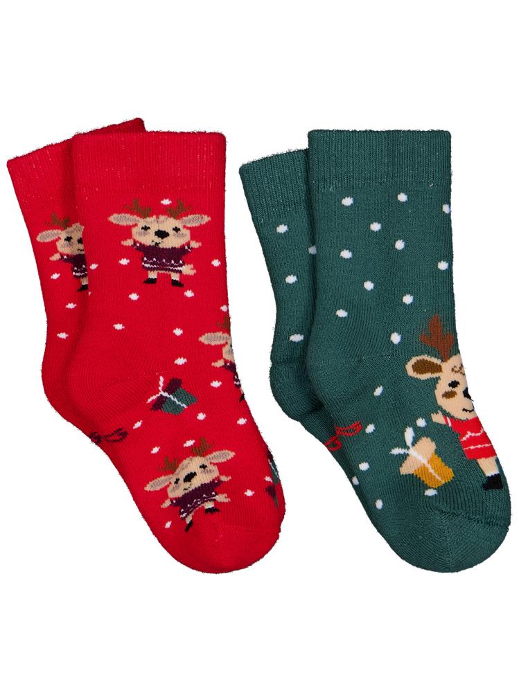 Civil Baby Geyik Havlu 6-18 Ay 2'li Bebek Erkek Çorap Set