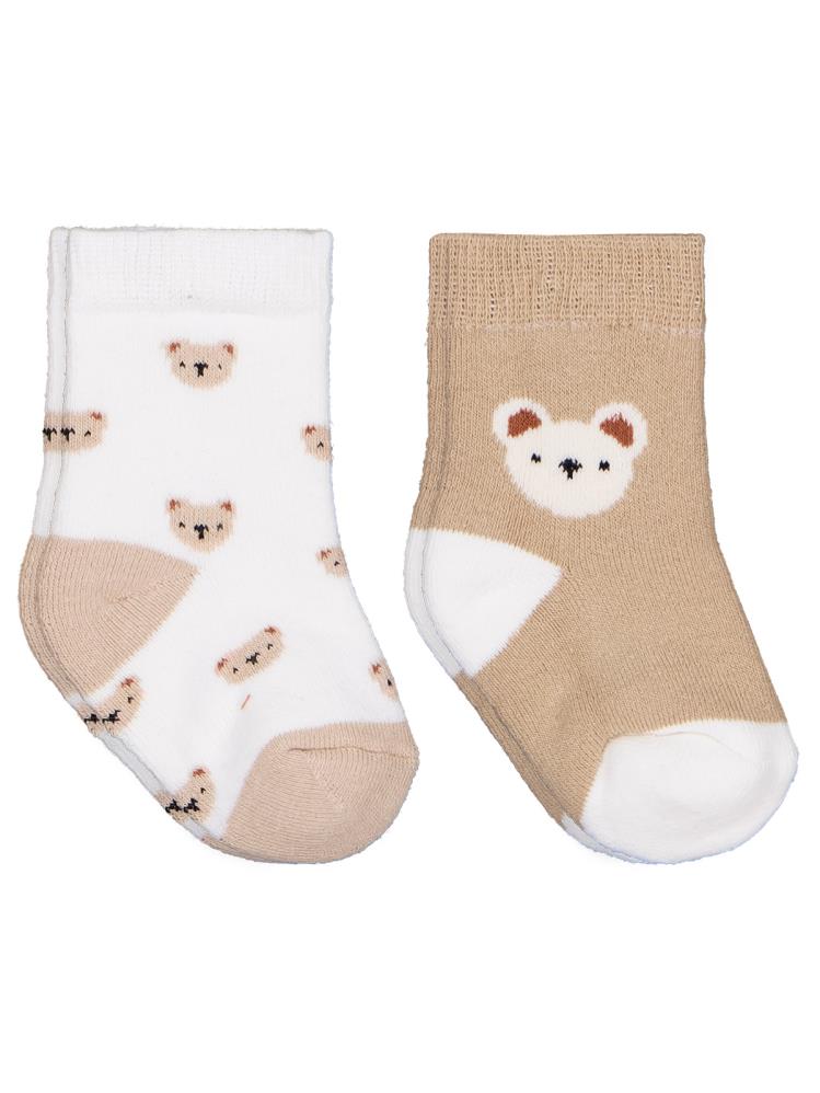 Civil Baby Mini Bear Havlu 6-18 Ay 2'li Bebek Erkek Çorap Set