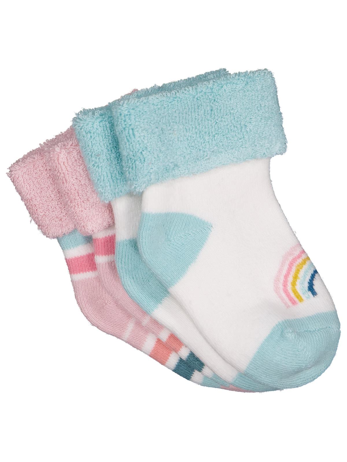 Civil Baby Rainbow Kıvrık Havlu 6-18 Ay 2'li Bebek Kız Çorap Set