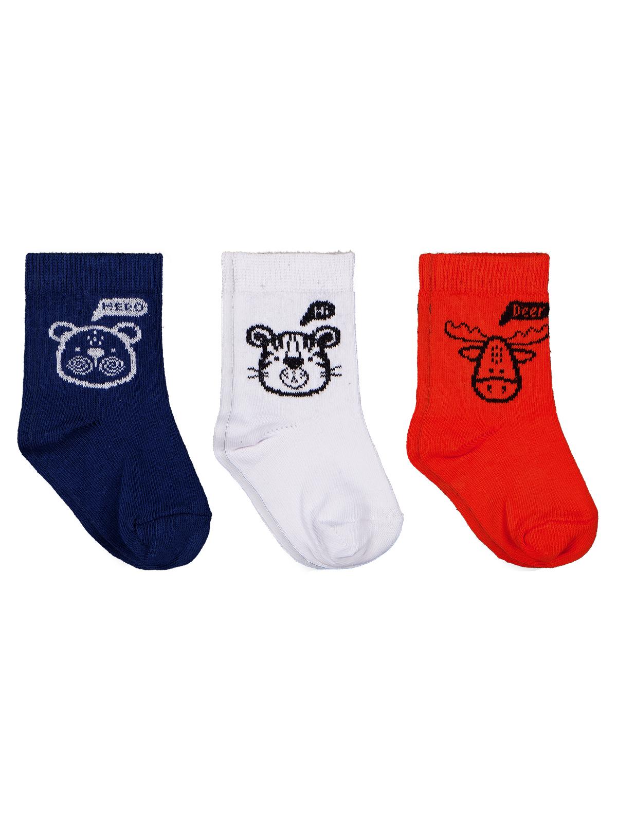 Civil Baby Hero Animal 3'lü 6-18 Ay Bebek Erkek Çorap Set