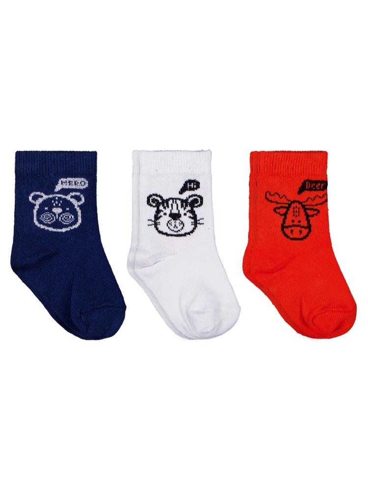 Civil Baby Hero Animal 3'lü 6-18 Ay Bebek Erkek Çorap Set