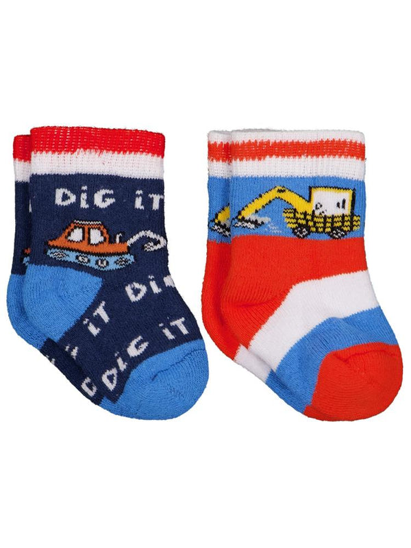 Civil Baby İş Makinesi Havlu 6-18 Ay 2'li Bebek Erkek Çorap Set