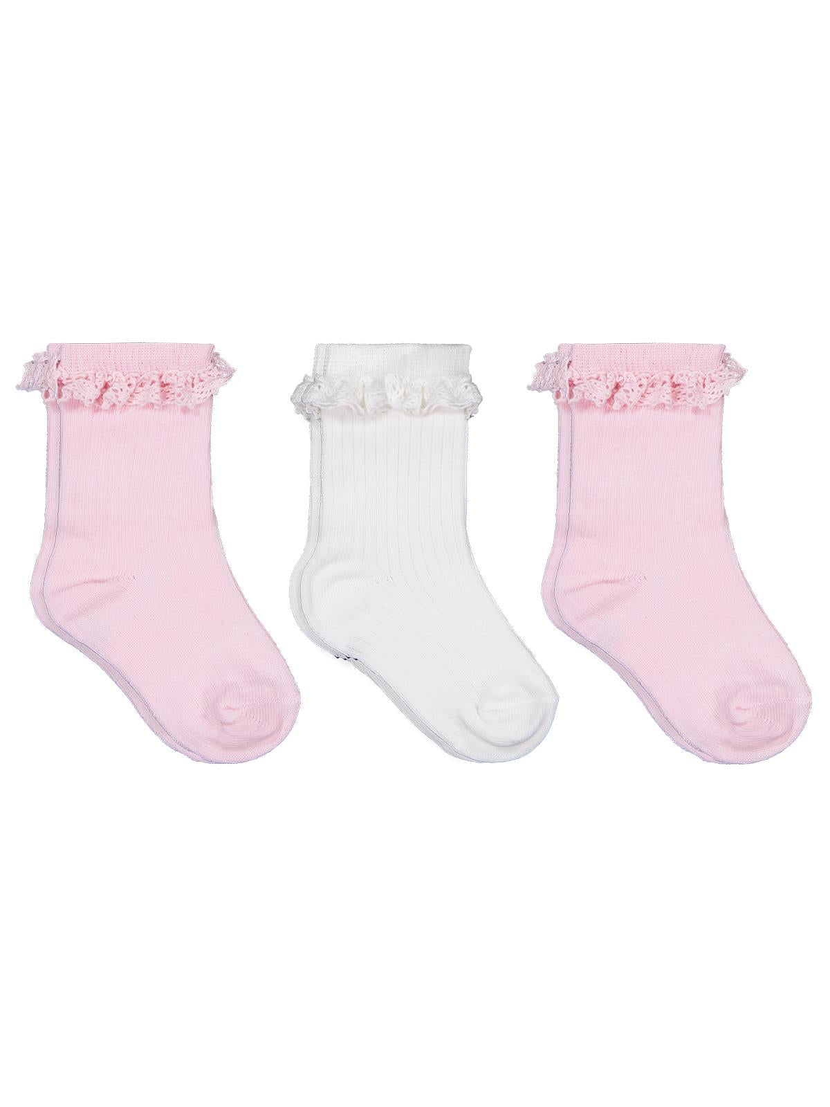 Civil Baby Fırfır Aksesuar 3'lü 6-18 Ay Bebek Kız Çorap Set