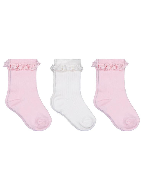 Civil Baby Fırfır Aksesuar 3'lü 6-18 Ay Bebek Kız Çorap Set