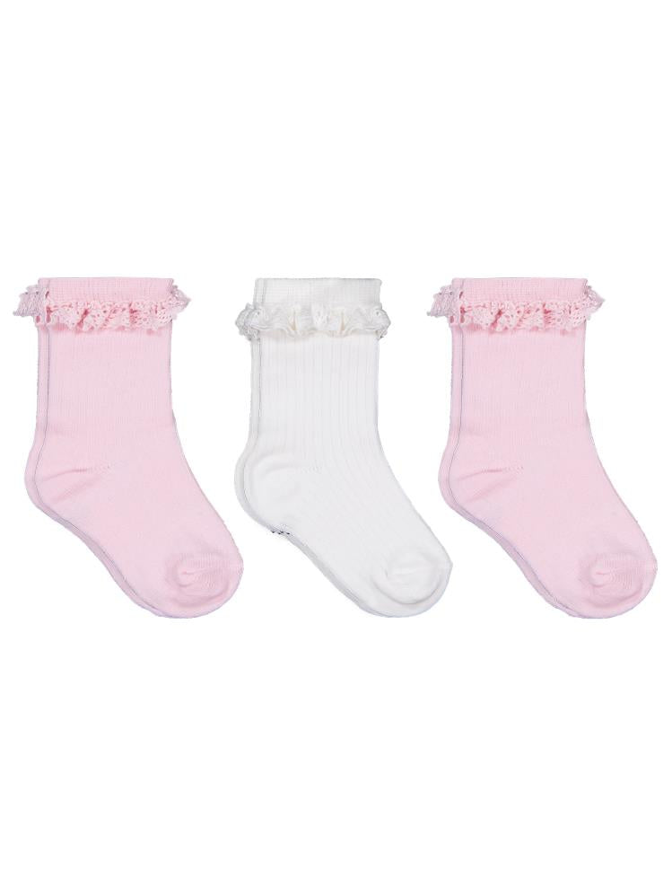 Civil Baby Fırfır Aksesuar 3'lü 6-18 Ay Bebek Kız Çorap Set