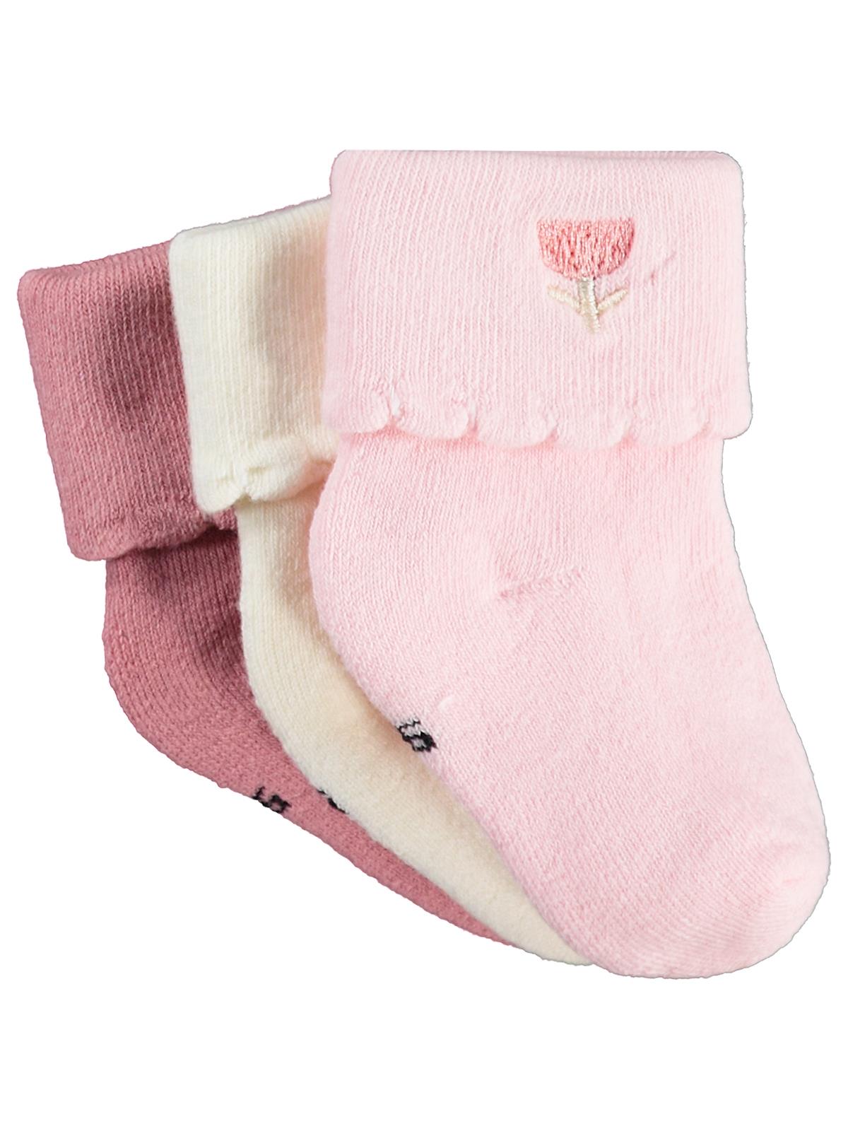 Civil Baby Nakışlı Kıvrık Havlu 6-18 Ay 3'lü Bebek Kız Çorap Set