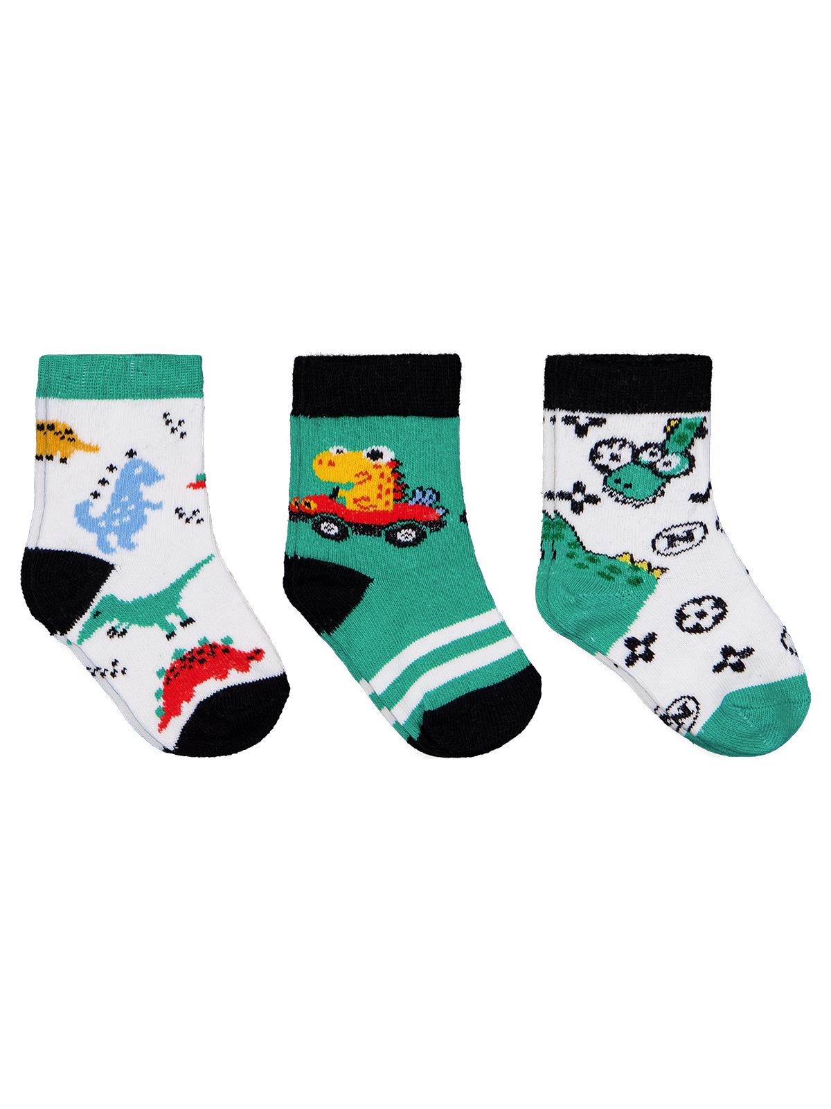 Civil Baby Dinazor 3'lü 6-18 Ay Bebek Erkek Çorap Set