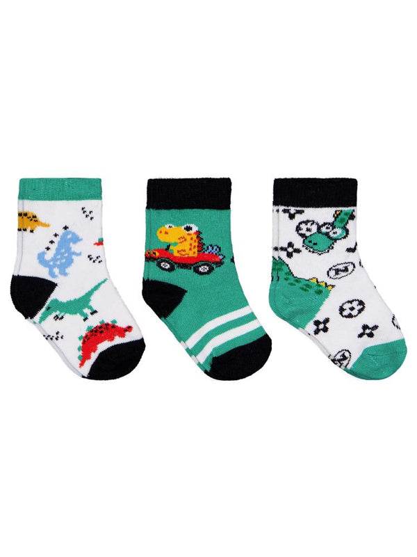 Civil Baby Dinazor 3'lü 6-18 Ay Bebek Erkek Çorap Set