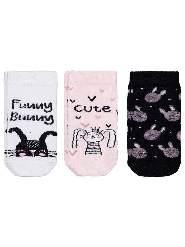 Civil Baby Funny Bunny 3'lü 6-18 Ay Bebek Kız Çorap Set