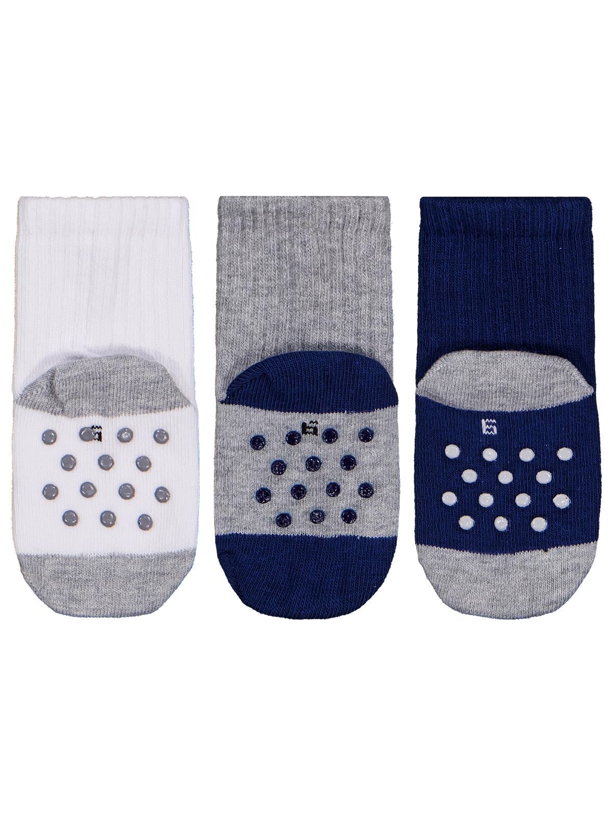 Civil Baby Basic Derbi Kaydırmaz 3'lü 6-18 Ay Bebek Erkek Çorap Set