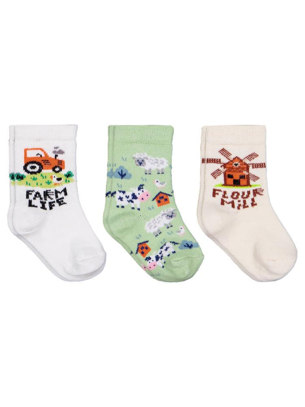 Civil Baby Farm 3'lü 6-18 Ay Bebek Erkek Çorap Set