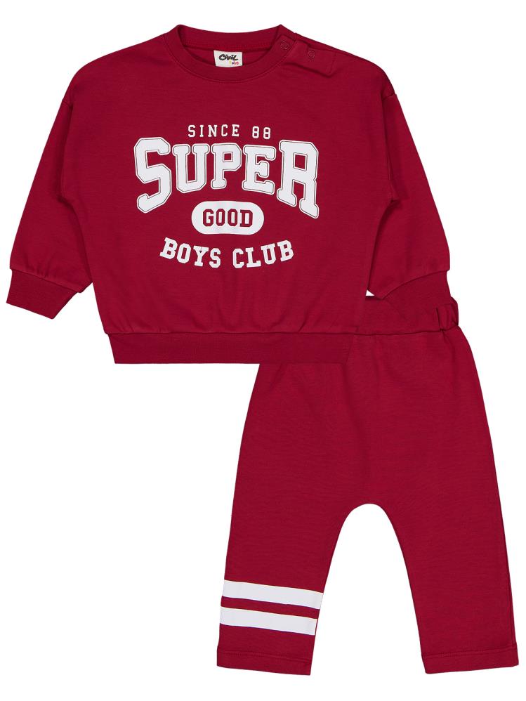 Civil Baby Super Good Baskılı 6-18 Ay Takım - Bordo