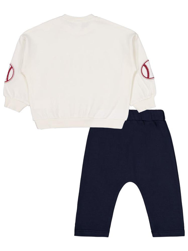 Civil Baby Mını Crew Baskılı 6-18 Ay Takım - Ekru