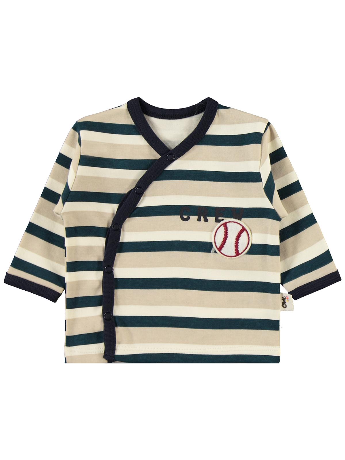 Civil Baby Çizgi Empirmeli Zıbın Takımları - Bej